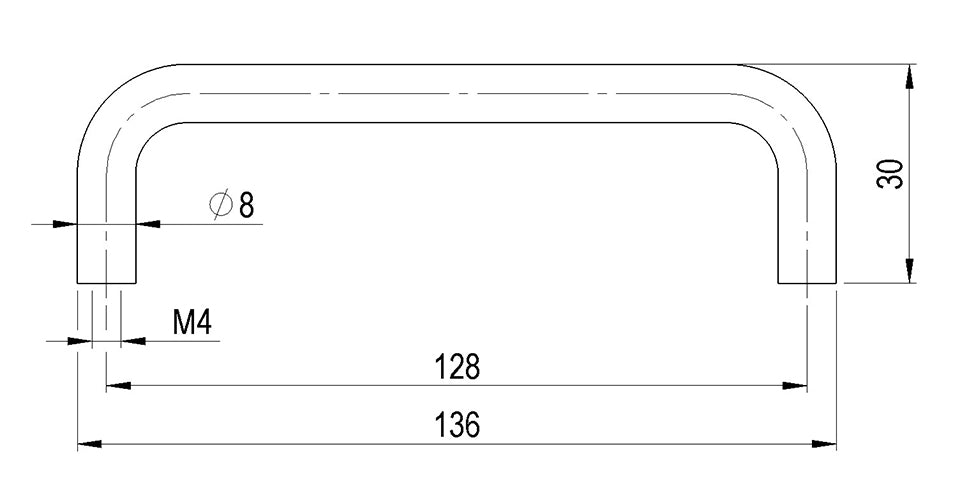 Mâner pentru mobilier Tulip Ida – oțel, finisaj auriu mat, interax 128 mm