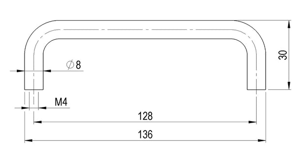 Mâner pentru mobilier Tulip Ida – oțel, finisaj auriu mat, interax 128 mm