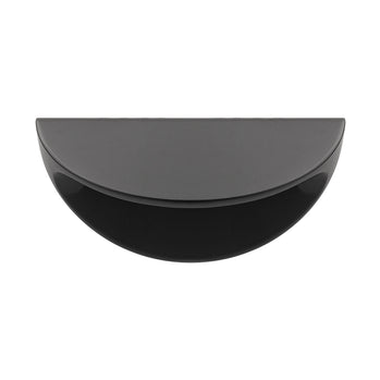 Buton mobilier Tulip Bella – negru mat, metal, interax 64 mm, design tip „scoică”