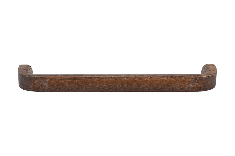 Mâner mobilier Tulip Lynn – lemn nuc lăcuit, interax 160 mm, design cu decupaj lateral