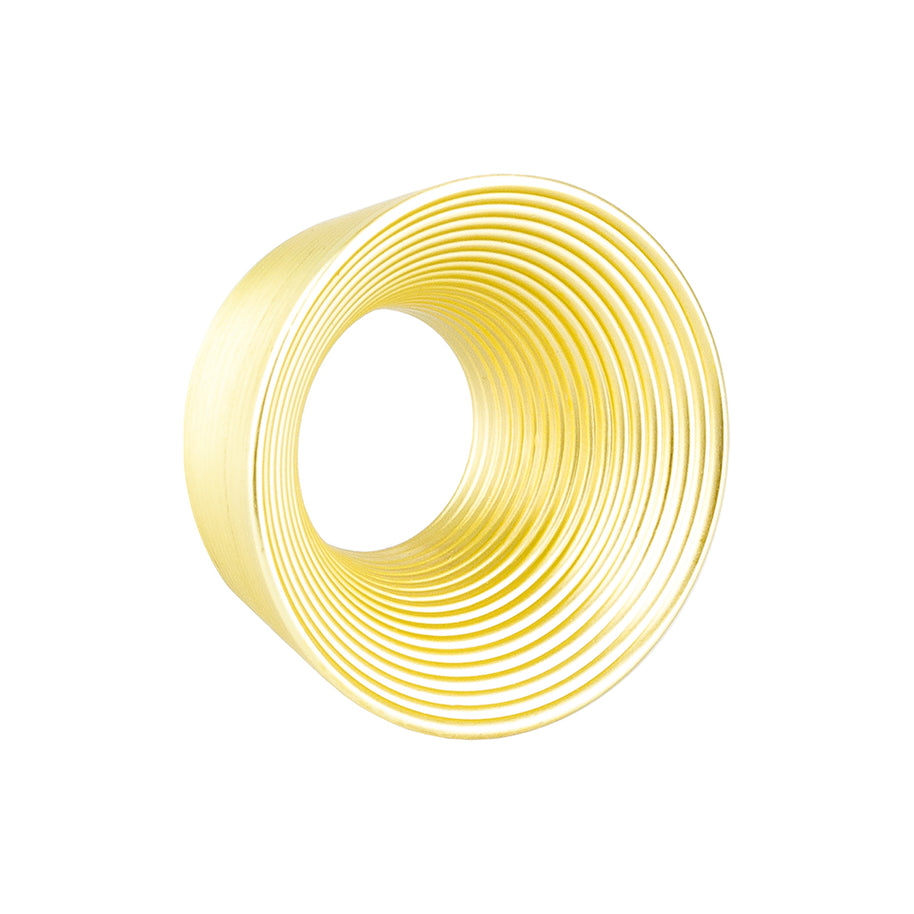 Buton mobilier Tulip Mesa – auriu periat, metal, striat, interax 32 mm