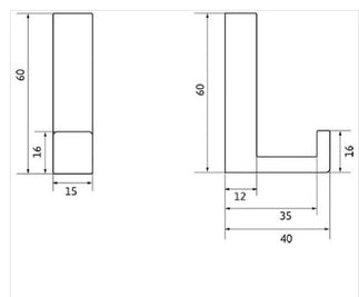 Agățătoare pentru cuier Tulip Kara S – nichel periat, finisaj mat, 60 mm, 1 cârlig, zamac, montaj frontal, șuruburi incluse