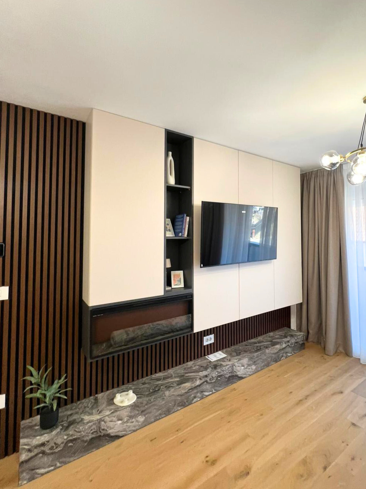 Mobilier pentru living din MDF termoformat realizat la comandă de NORVINIA