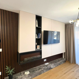 Mobilier pentru living din MDF termoformat realizat la comandă de NORVINIA