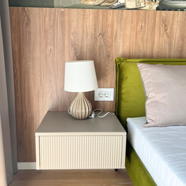 Mobilier la comandă din MDF termoformat pentru dormitor NORVINIA