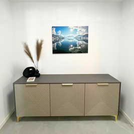 Mobilier pentru hol cu riflaj și oglindă realizat la comandă de NORVINIA
