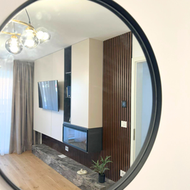 Mobilier pentru living din MDF termoformat realizat la comandă de NORVINIA