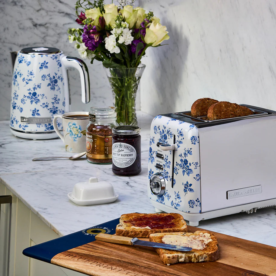 Prăjitor de pâine Laura Ashley, 2 felii, inox, 7 trepte de rumenire, funcție de dezghețare
