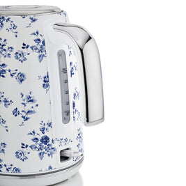 Fierbător electric Laura Ashley China Rose, 1.7 L, 2200 W, inox, cu filtru anticalcar