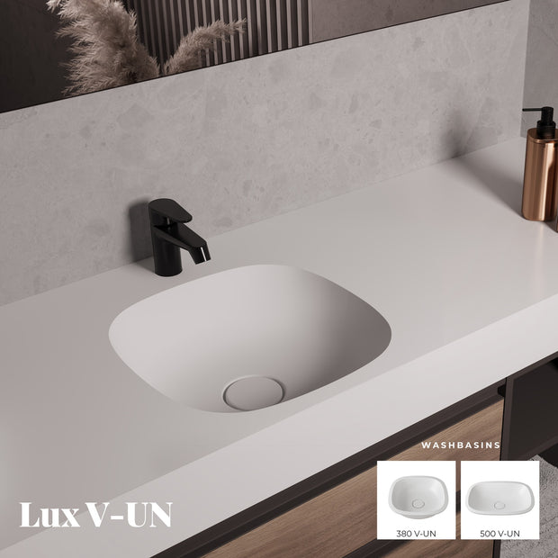 LUX 380 V-UN – lavoar încastrabil în blat din compozit acrilic