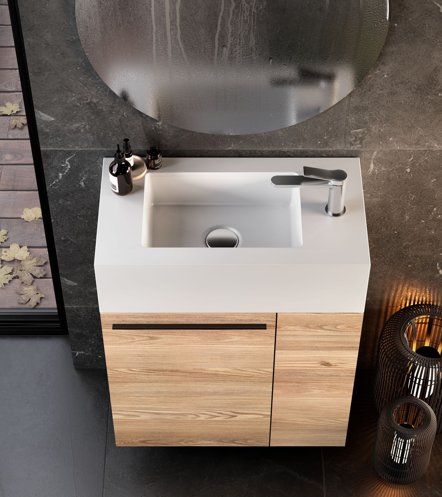 AMY-UN – lavoar încastrabil în blat din compozit acrilic