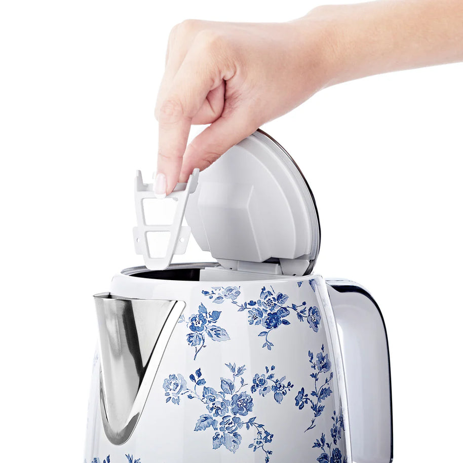 Fierbător electric Laura Ashley China Rose, 1.7 L, 2200 W, inox, cu filtru anticalcar