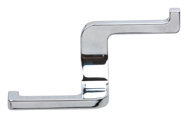 Agățătoare cu 2 cârlige Tulip Extendo XL – nichel mat (satinat), 107,5 × 64,5 × 38,5 mm, zamac, montaj frontal, șuruburi incluse