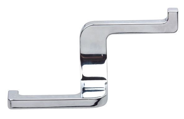 Agățătoare cu 2 cârlige Tulip Extendo XL – nichel mat (satinat), 107,5 × 64,5 × 38,5 mm, zamac, montaj frontal, șuruburi incluse