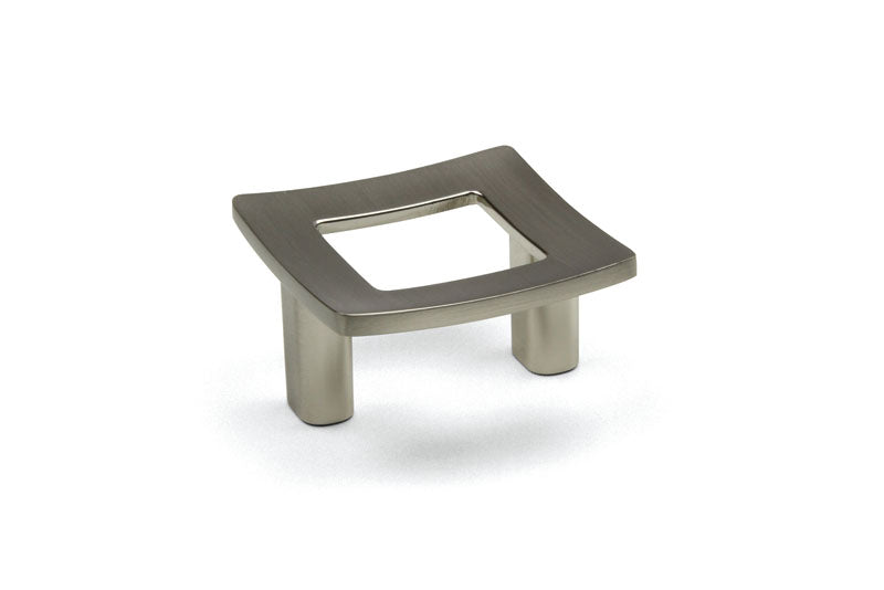 Mâner mobilier Tulip Frame 32 – imitație inox, pătrat, interax 32 mm, cu șuruburi separate (zamac)