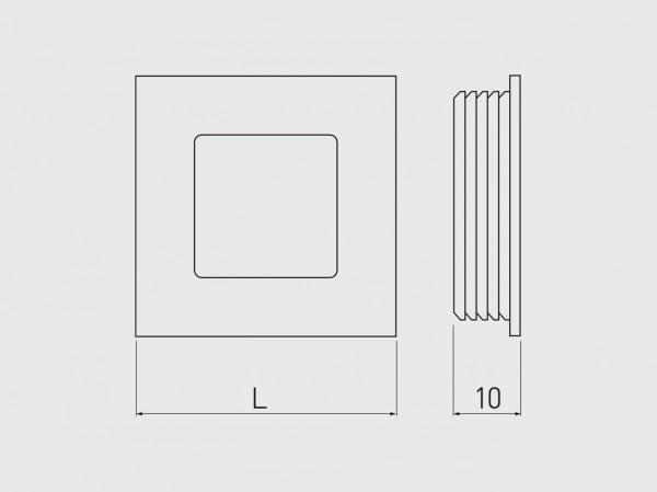 Buton mobilă îngropat B226, 40x40 mm, alb mat