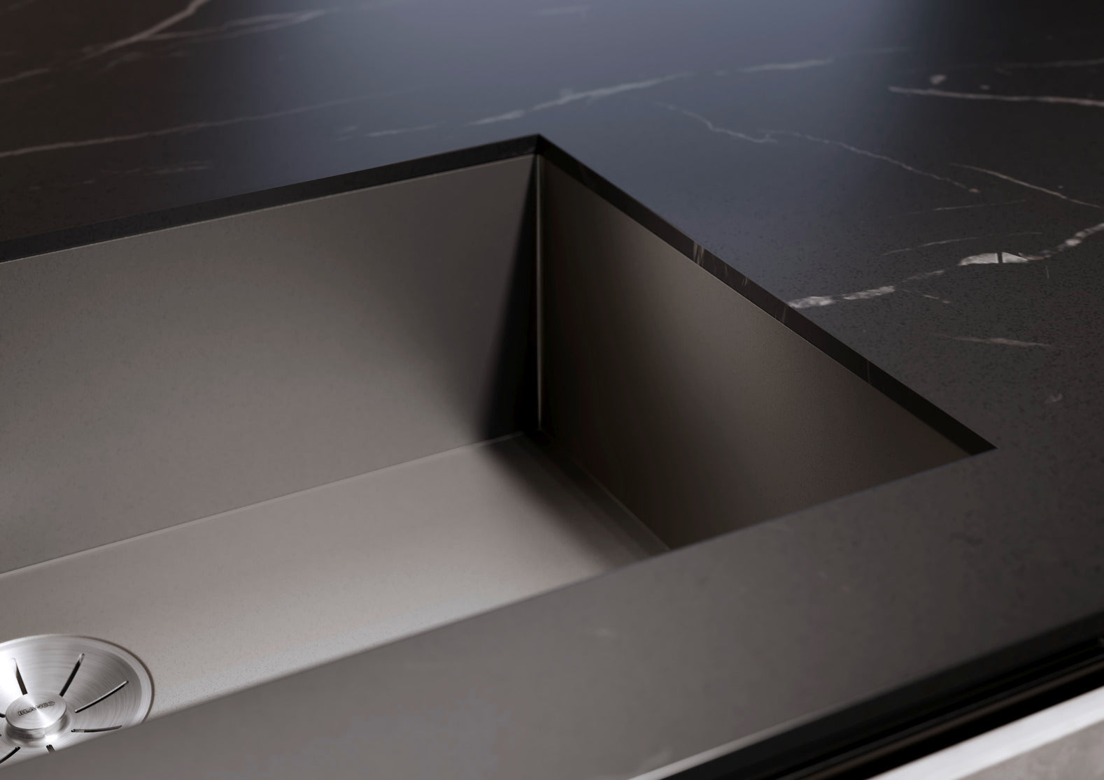 Chiuvetă bucătărie inox Blanco ZEROX 700-U Dark Steel 740 × 440 mm