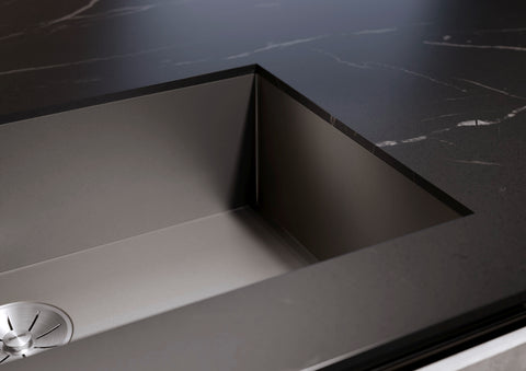 Chiuvetă bucătărie inox Blanco ZEROX 700-U Dark Steel 740 × 440 mm