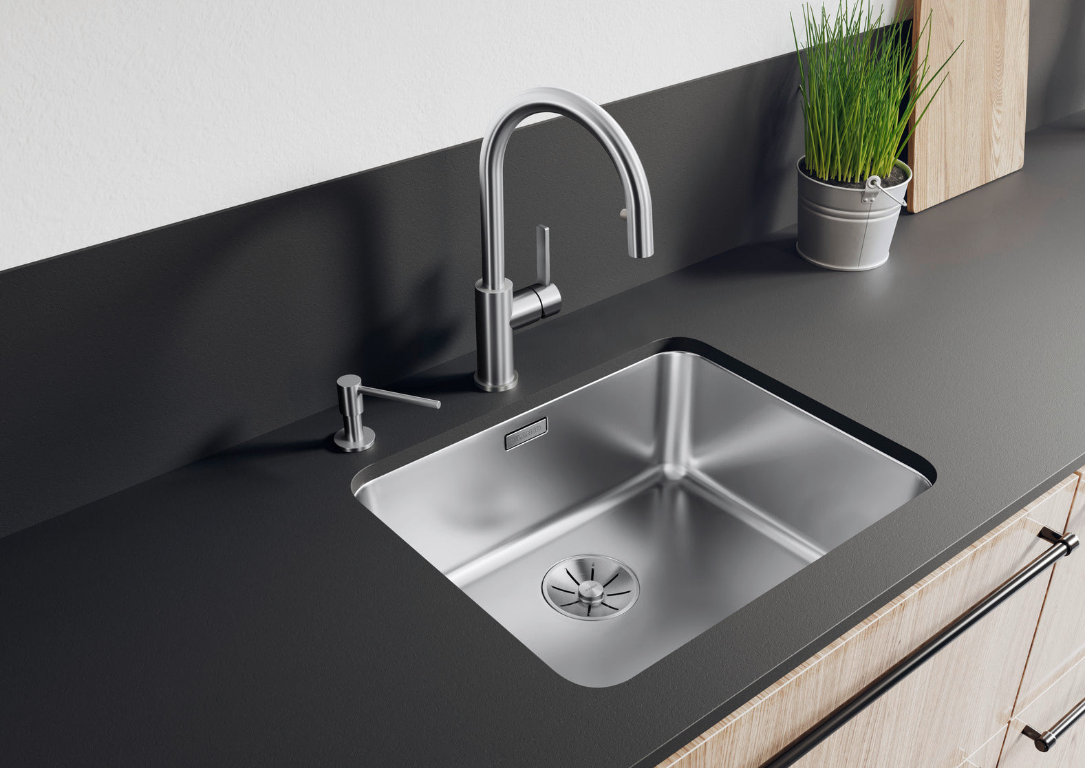 Chiuvetă bucătărie inox Blanco SOLIS 500-U 540 × 440 mm