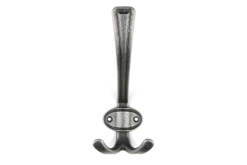 Agățătoare pentru cuier Tulip Rubico XL – negru antic, 3 agățători, metal patinat, zinc, montaj frontal (cu șuruburi incluse)