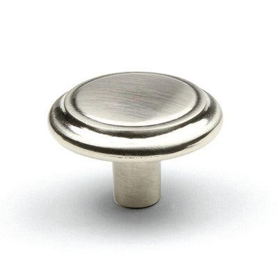 Buton mobilier Turia – nichel, rotund, 32×20 mm, cu șurub