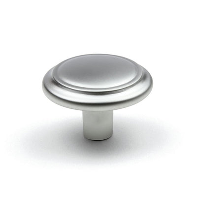 Buton mobilier Turia – crom satinat, rotund, 32×20 mm, cu șurub