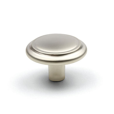 Buton mobilier Turia – nichel satinat, rotund, 32×20 mm, cu șurub