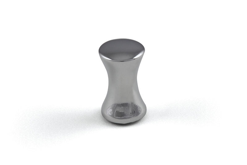 Buton mobilier Ruza – crom lucios, rotund, 15,5×27 mm, cu șurub