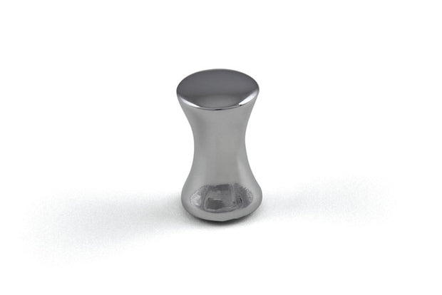 Buton mobilier Ruza – crom lucios, rotund, 15,5×27 mm, cu șurub