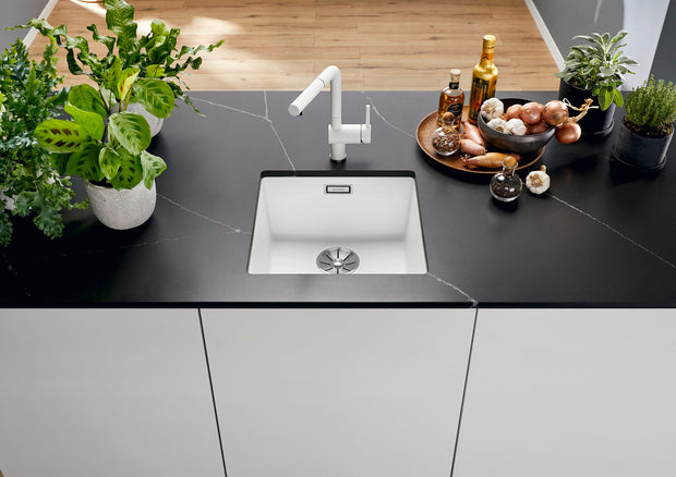 Chiuvetă bucătărie Silgranit Blanco SUBLINE 400-U alb antic 430×460 mm