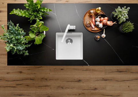 Chiuvetă bucătărie Silgranit Blanco SUBLINE 400-U trufe 430×460 mm