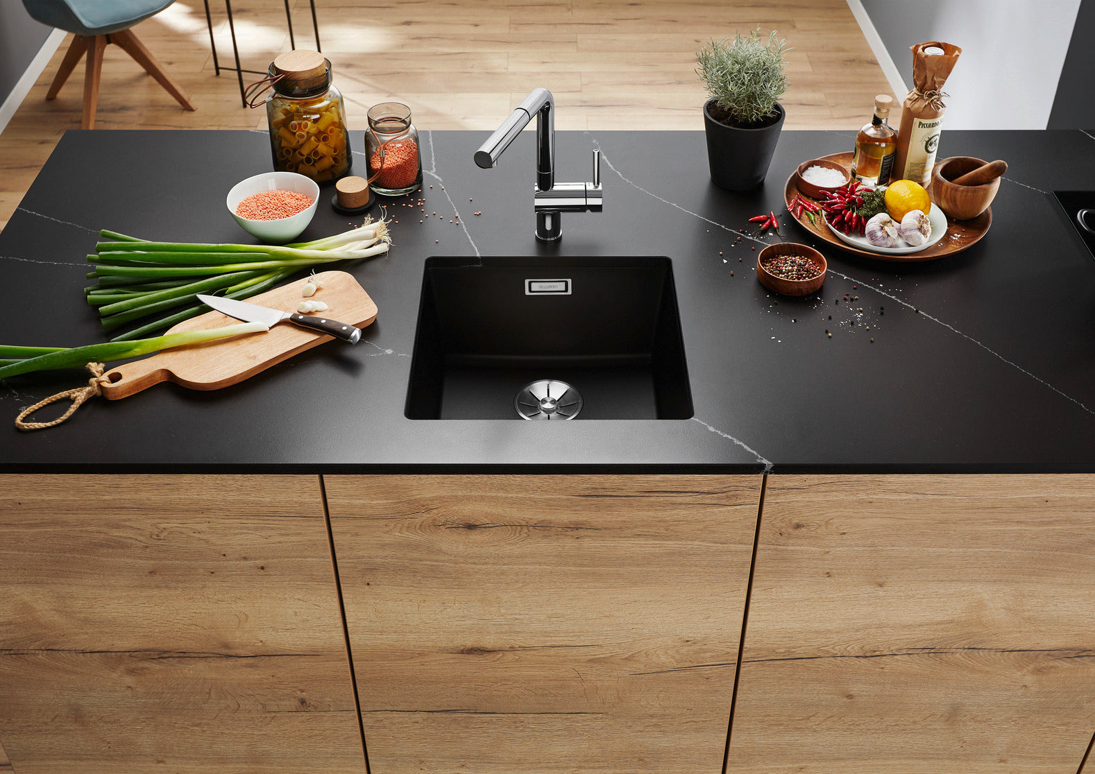 Chiuvetă bucătărie Silgranit Blanco SUBLINE 400-U gri vulcan 430×460 mm
