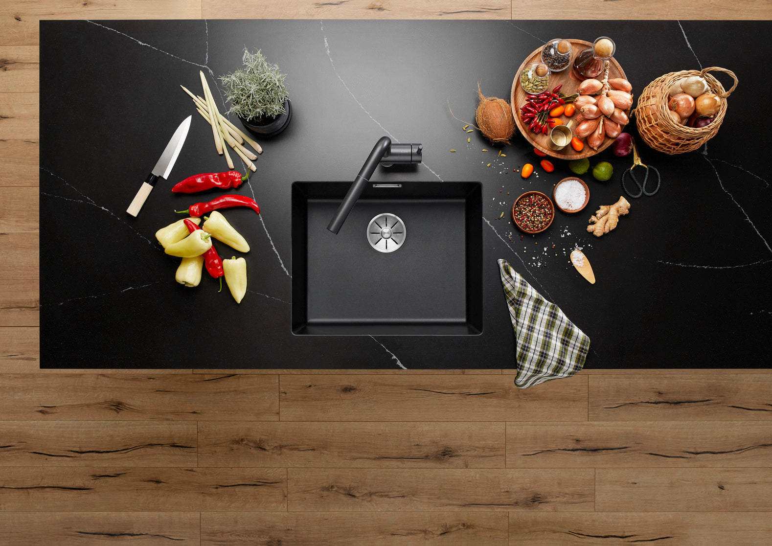 Chiuvetă bucătărie Silgranit Blanco SUBLINE 500-U alb antic 530×460 mm