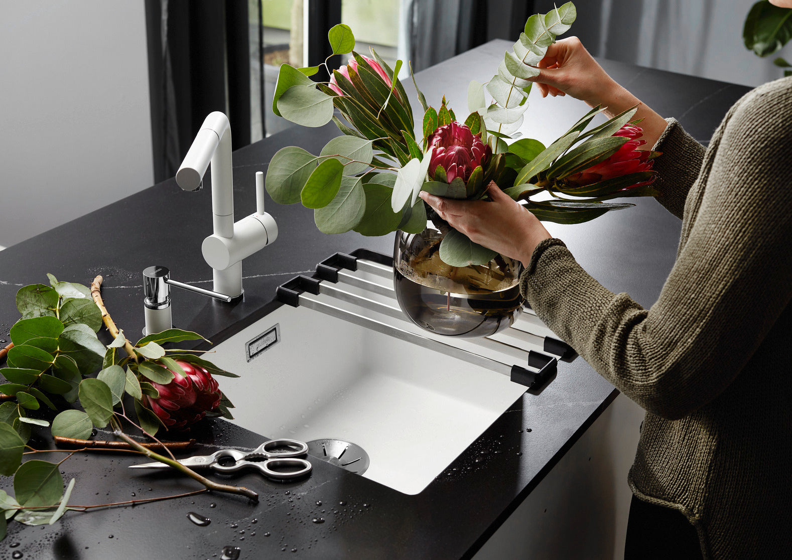 Chiuvetă bucătărie Silgranit Blanco SUBLINE 500-U alb antic 530×460 mm