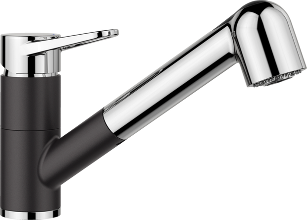 Baterie bucătărie Blanco WEGA-S II Silgranit-Look – negru/crom HD