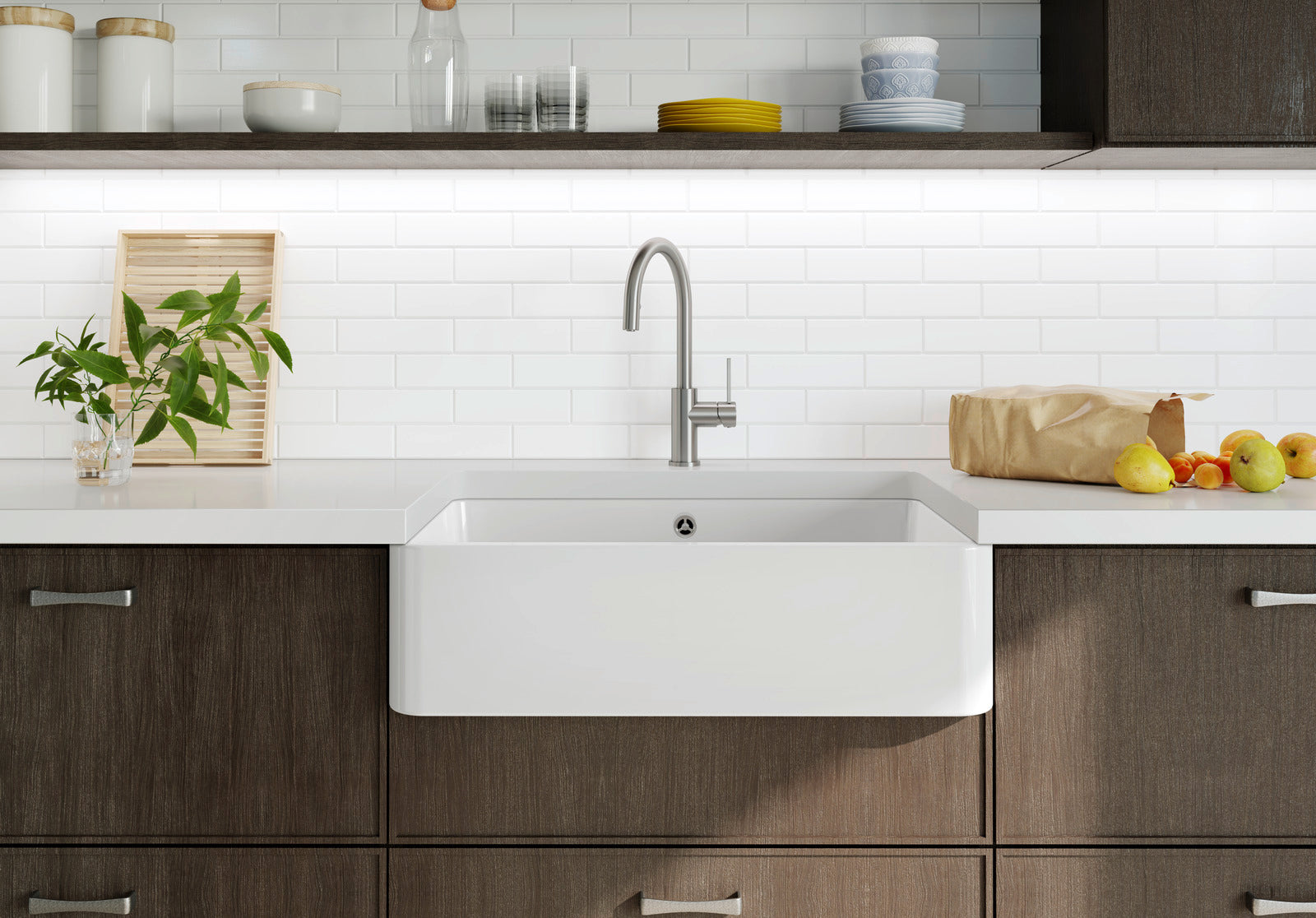 Chiuvetă bucătărie ceramică Blanco VILLAE Single Farmhouse alb lucios 795 × 460 mm