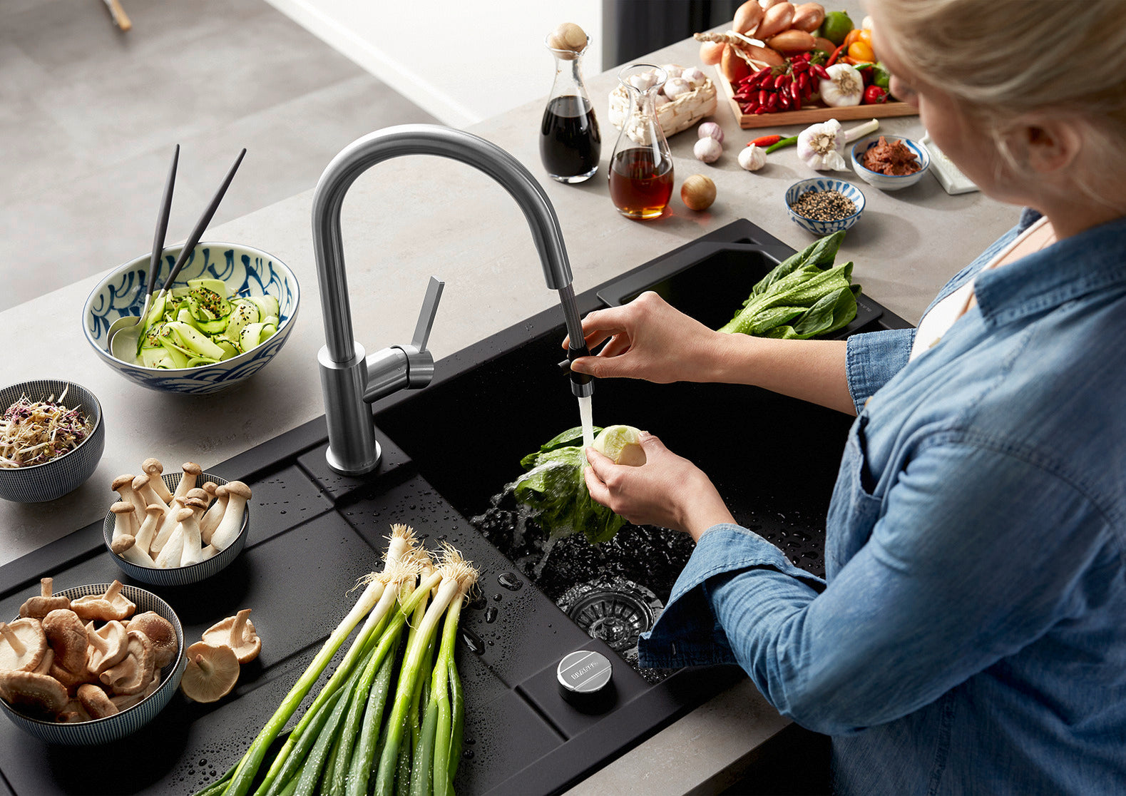 Baterie bucătărie Blanco CANDOR-S – inox masiv perlat HD