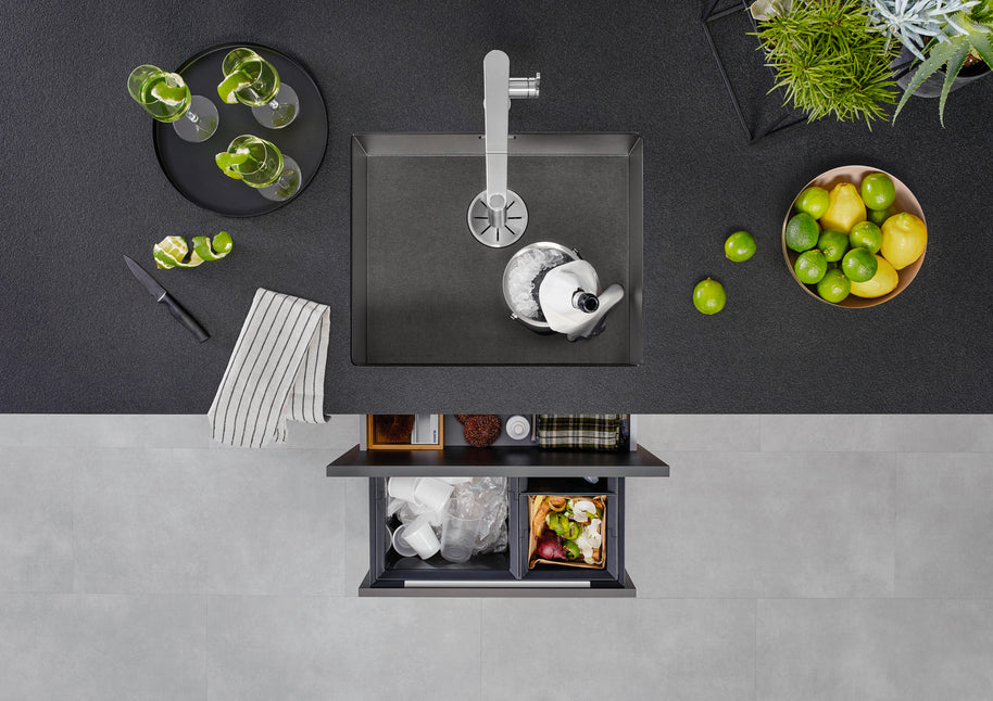 Chiuvetă bucătărie inox Blanco ZEROX 500-U Dark Steel 540 × 440 mm