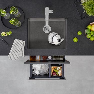 Chiuvetă bucătărie inox Blanco ZEROX 500-U Dark Steel 540 × 440 mm