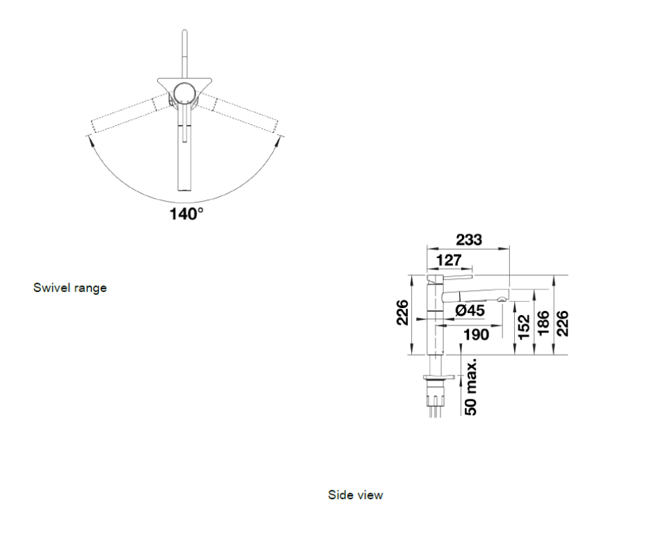 Baterie bucătărie Blanco ALTA-S II Silgranit-Look – gri vulcan HD
