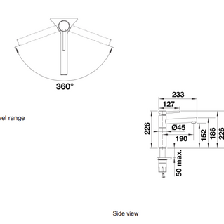 Baterie bucătărie Blanco ALTA II – satin gold HD