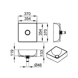 ARIANA 370 V-ON – lavoar pe blat din compozit acrilic