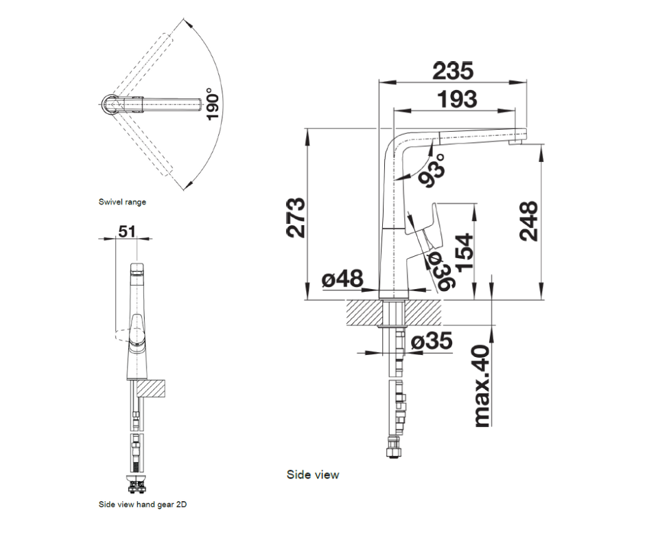 Baterie bucătărie Blanco AVONA-S – crom HD