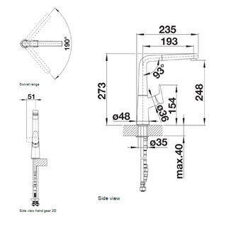 Baterie bucătărie Blanco AVONA-S – crom HD