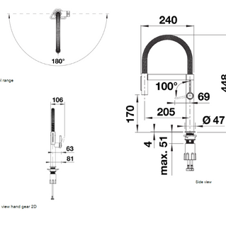 Baterie bucătărie Blanco CULINA-S II Mini – negru mat HD