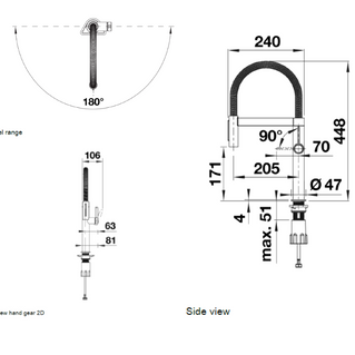 Baterie bucătărie Blanco CULINA-S II Mini Sensor – PVD steel HD