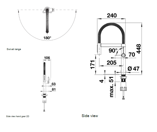 Baterie bucătărie Blanco CULINA-S II Mini Sensor – PVD steel HD