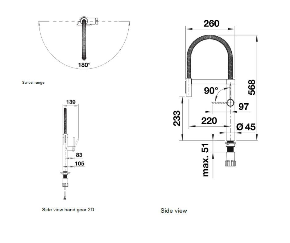Baterie bucătărie Blanco CULINA-S II Sensor – PVD steel HD