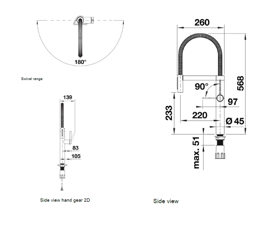 Baterie bucătărie Blanco CULINA-S II Sensor – PVD steel HD