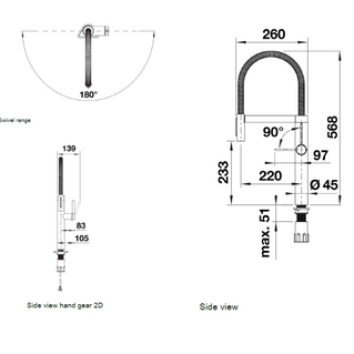 Baterie bucătărie Blanco CULINA-S II Sensor – PVD steel HD